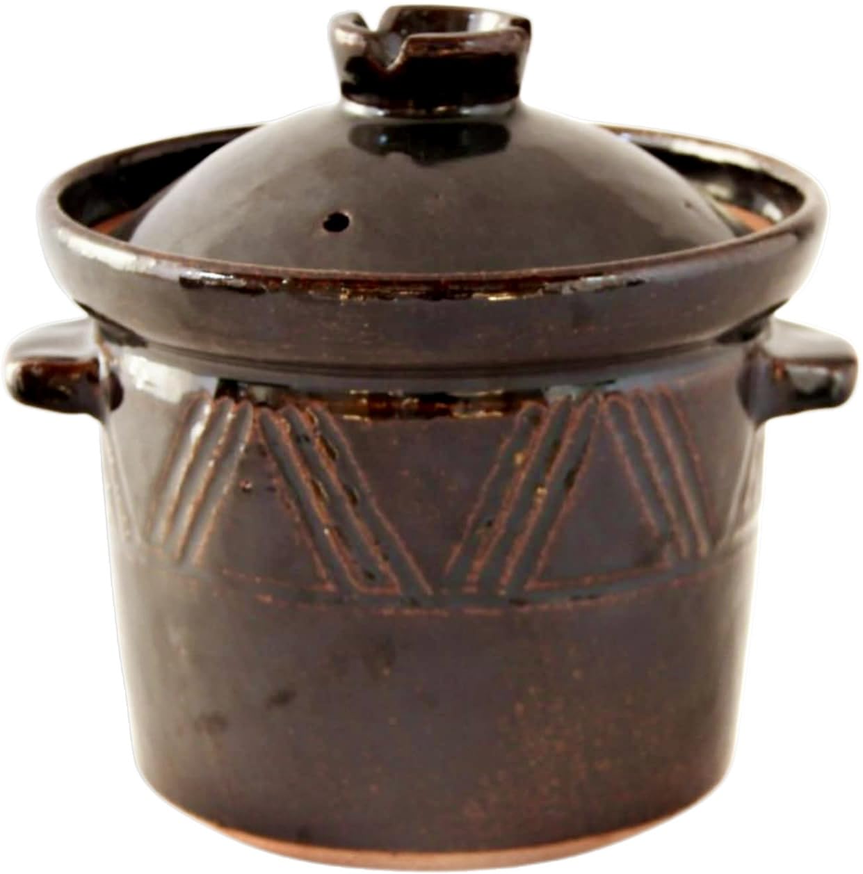 Amazon | 土楽窯 煮込み鍋 アメ釉 6寸 2人用 3人用 手造り 土鍋 伊賀焼